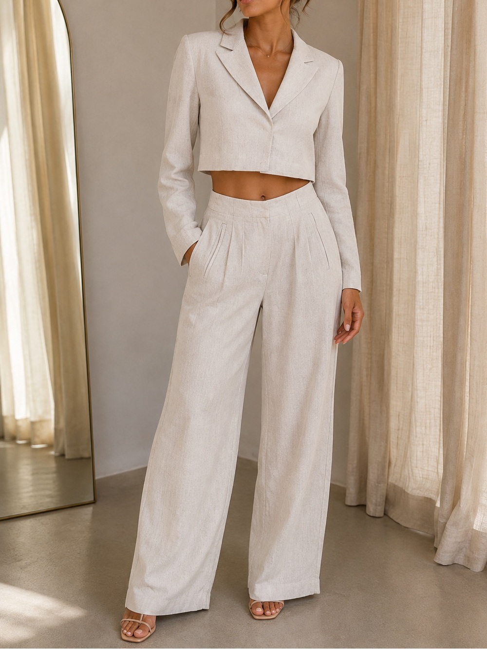 Zara Cream Blazer Set